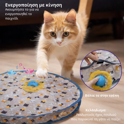 Διαδραστικό Παιχνίδι Γάτας Hide & Seek με Αυτόματη Μπάλα