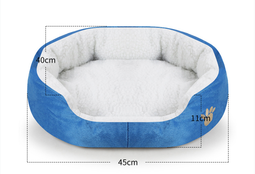 Κρεβατάκι Κατοικιδίου 50×45 cm Μπλέ Μαλακό Plush