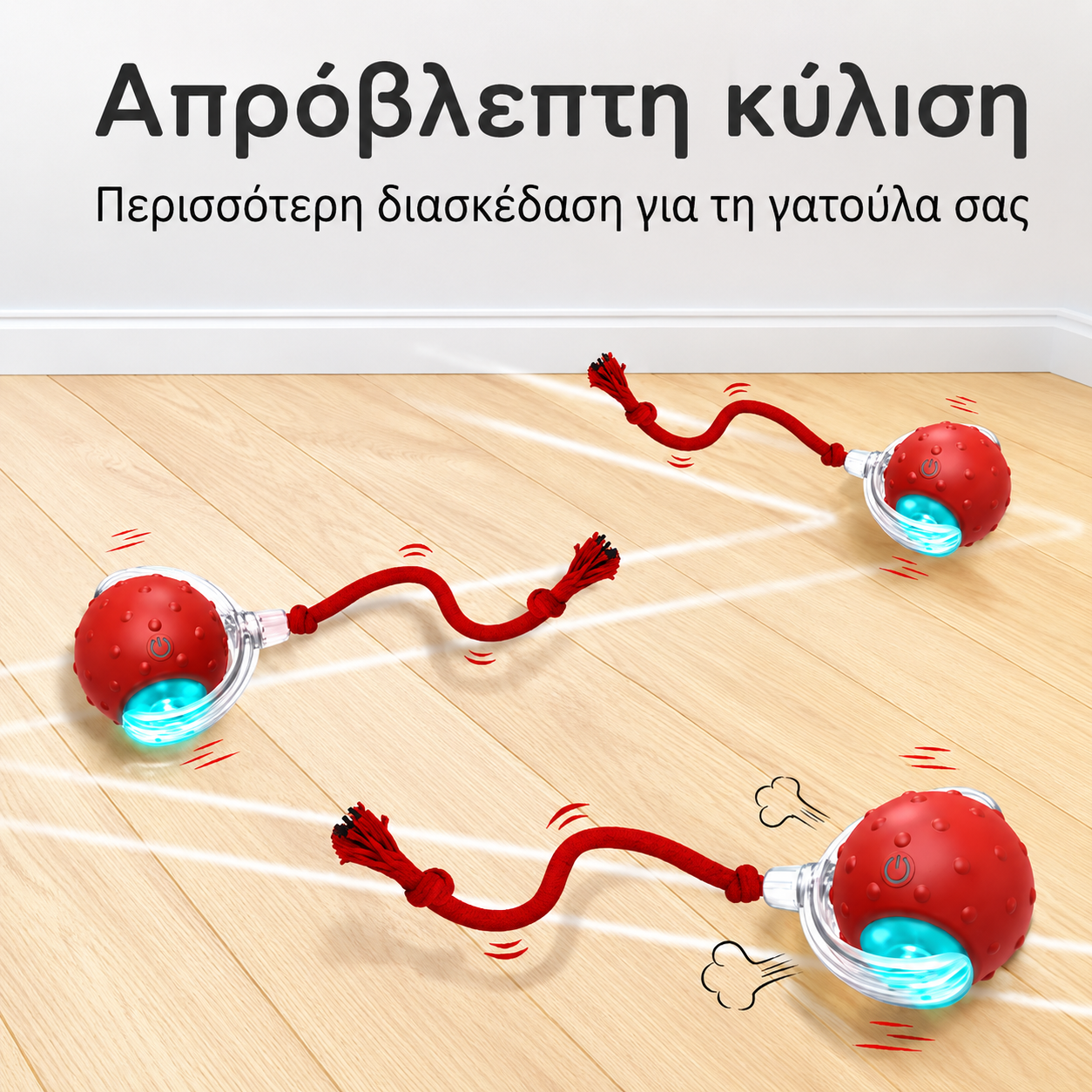 Διαδραστική Μπάλα Γάτας με Αυτόματη Κίνηση & Ήχο Chirping