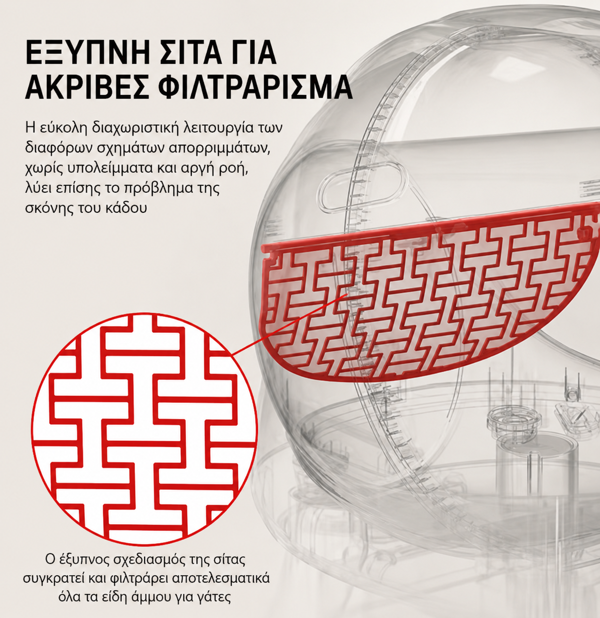 Αυτόματη Αυτοκαθαριζόμενη Τουαλέτα Γάτας 65L με Smart App