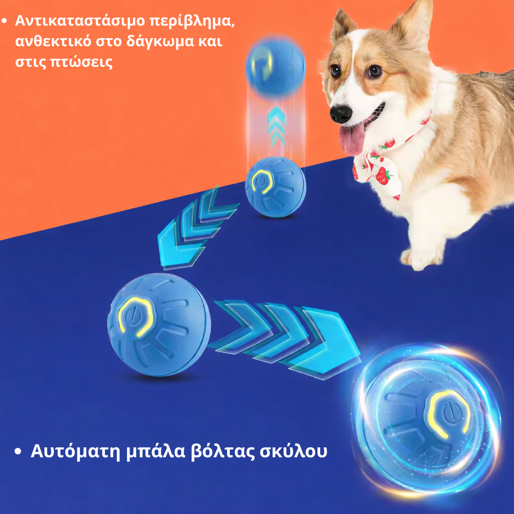 Διαδραστική Μπάλα Σκύλου με Αυτόματη Κίνηση